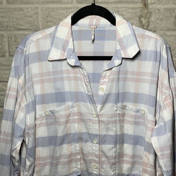 NWT MSRP $108 Free People Loveland Plaid Shirt Women's Size Small - Picture 5 of 8